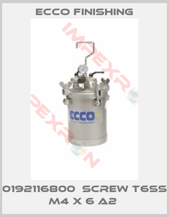 Ecco Finishing-0192116800  SCREW T6SS M4 X 6 A2 