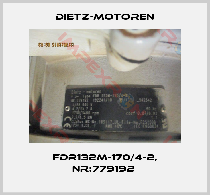 Dietz-Motoren-FDR132M-170/4-2, Nr:779192 