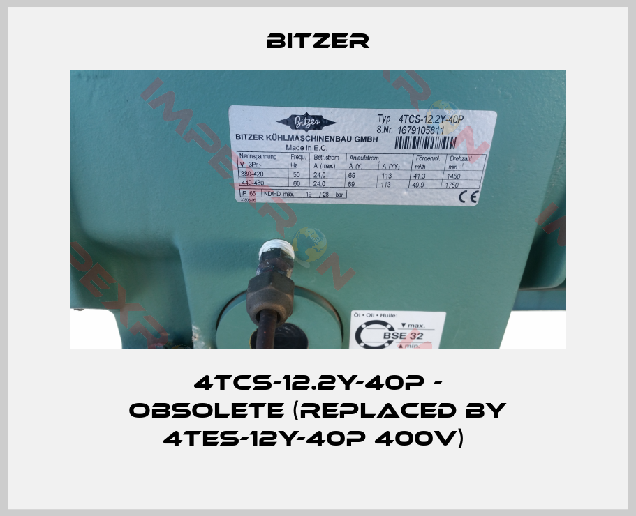 Bitzer-4TCS-12.2Y-40P - obsolete (replaced by 4TES-12Y-40P 400V) 