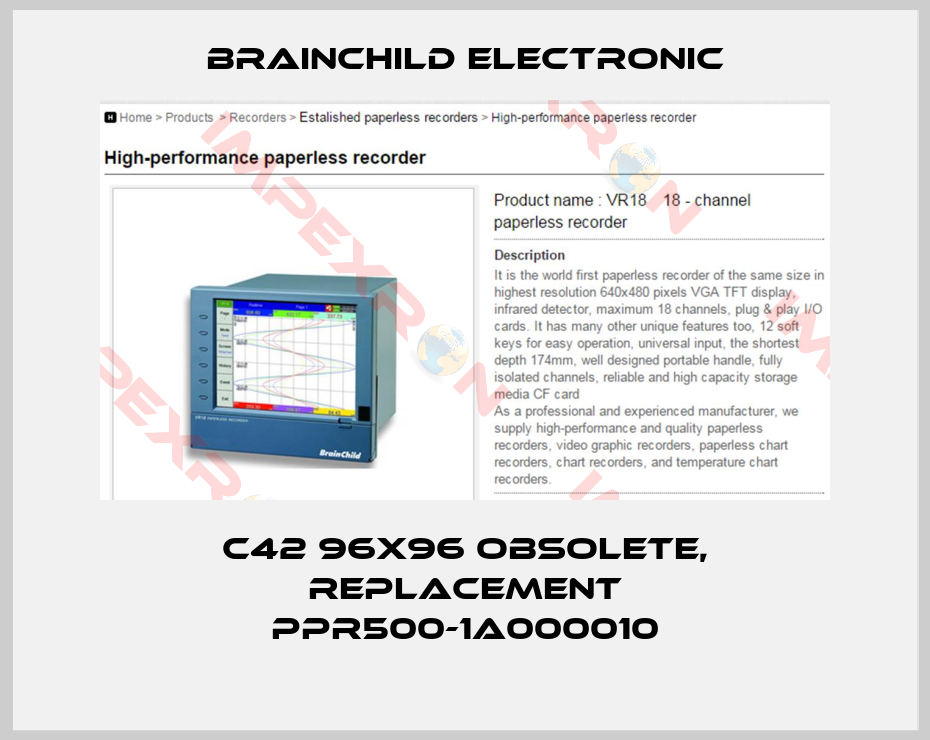 Brainchild Electronic-C42 96X96 obsolete, replacement PPR500-1A000010