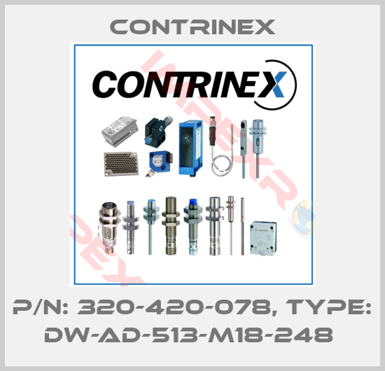 Contrinex-P/N: 320-420-078, Type: DW-AD-513-M18-248 