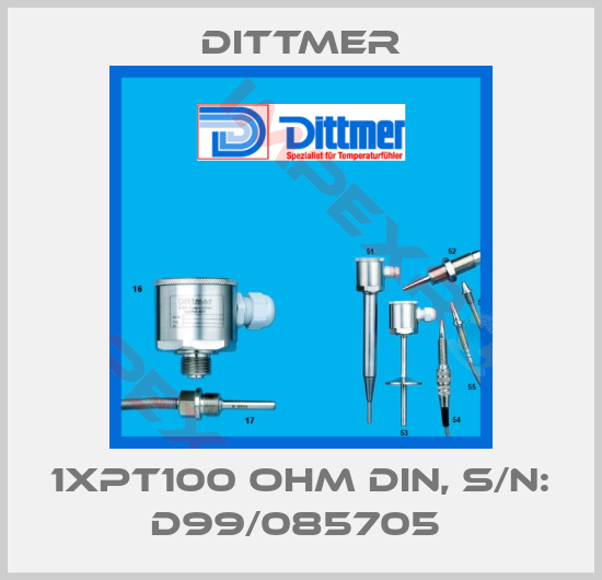 Dittmer-1XPT100 OHM DIN, S/N: D99/085705 