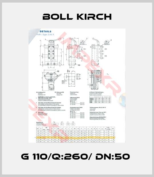 Boll Kirch-G 110/Q:260/ DN:50 