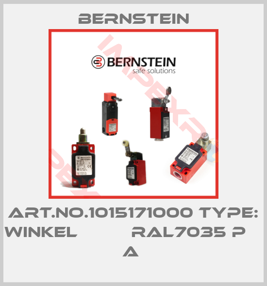 Bernstein-Art.No.1015171000 Type: WINKEL          RAL7035 P    A 