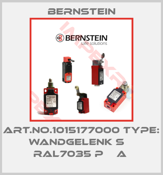 Bernstein-Art.No.1015177000 Type: WANDGELENK S    RAL7035 P    A 