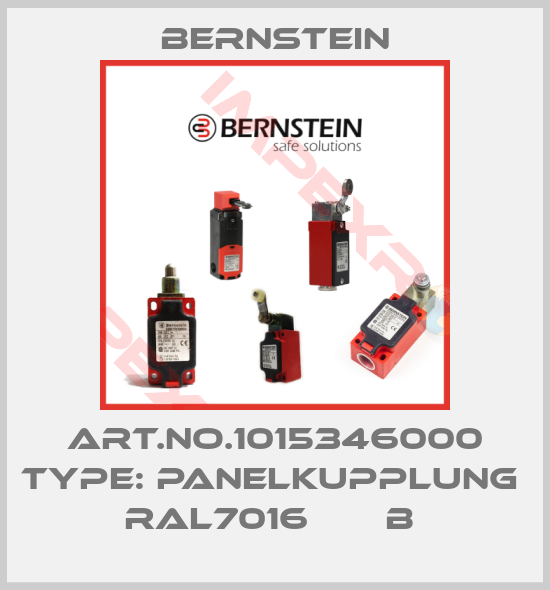 Bernstein-Art.No.1015346000 Type: PANELKUPPLUNG  RAL7016       B 