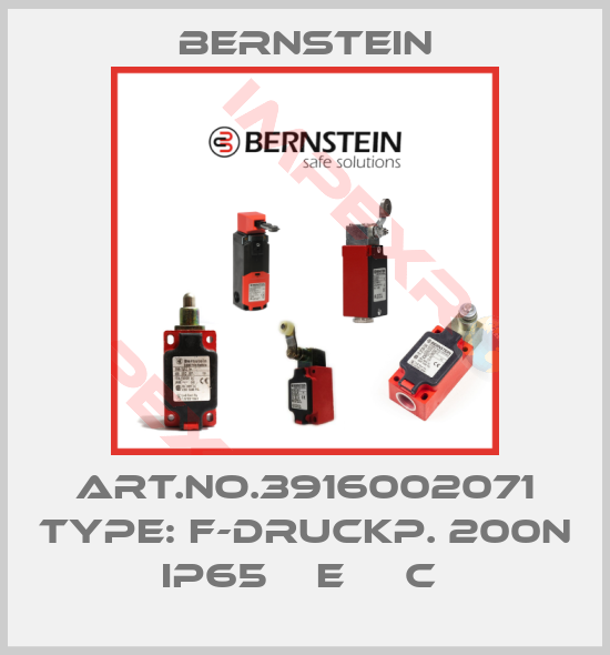 Bernstein-Art.No.3916002071 Type: F-DRUCKP. 200N IP65    E     C 