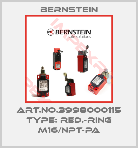 Bernstein-Art.No.3998000115 Type: RED.-RING M16/NPT-PA