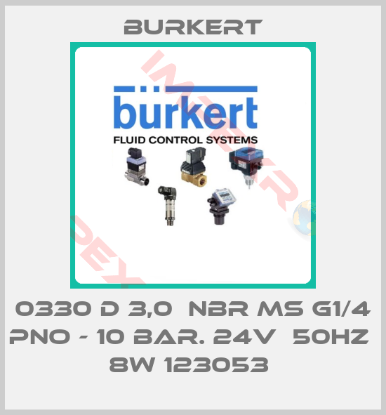 Burkert-0330 D 3,0  NBR MS G1/4 PNO - 10 BAR. 24V  50HZ  8W 123053 